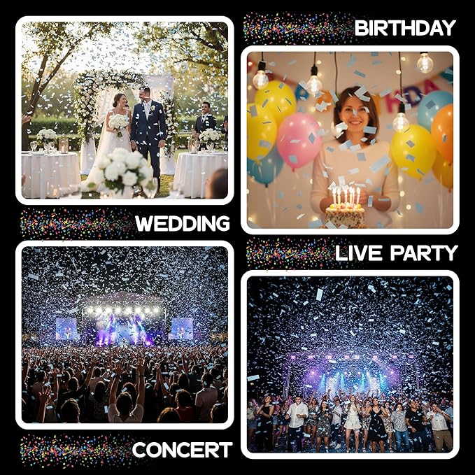 Ultimate Confetti, Baby Blue Biodegradable Confetti - Rectangular Fluttering Tissue Paper Confetti for Cannon and Launcher use – Gender Reveal Confeti, Wedding, Parties and Live Events - 1 lb, 16 oz