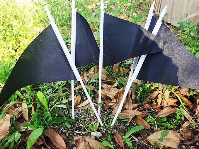 12 Pack Black Pennant Flags Small Mini Hand Held Solid Color Pennant On Sticks Flags with 12.6"Solid Pole & Spear Top,Party Events Celebration,School,Grand Opening,Kids Birthday,Sports Clubs,Flower Pot