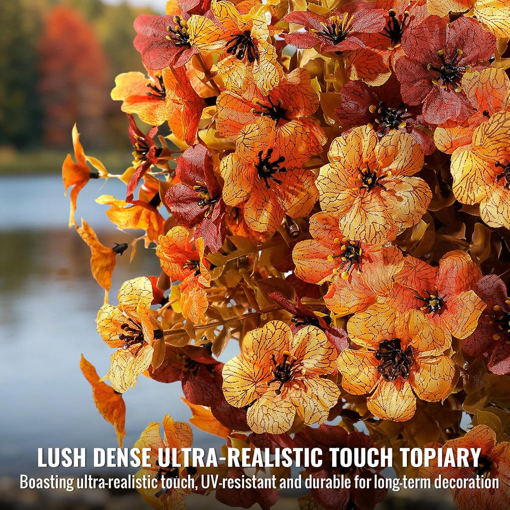 alupssuc 2pcs artificial fall topiary ball flowers for, front angle view