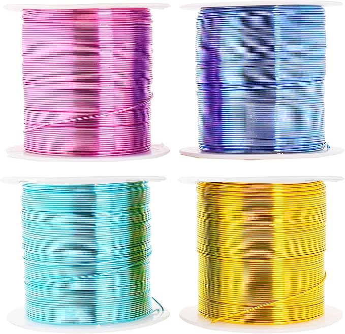 Mandala Crafts 18 Gauge Anodized Aluminum Craft Wire for Jewelry Making - 400 FT Colored Flexible Pastel Wire - Bendable for Bonsai Armature Crafting Sculpting