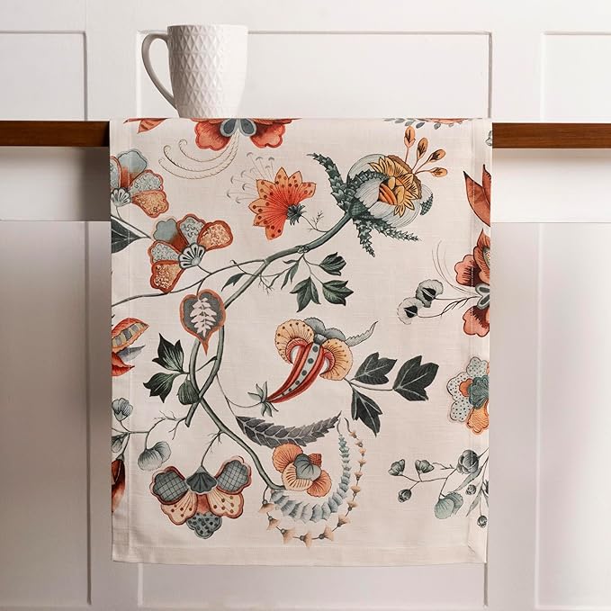 Maison d' Hermine Table Runner 100% Cotton Single Layer Table Runners 72 inches Long for Thanksgiving Christmas Decorations Home Kitchen Dining Party Wedding (Dalida, 14.5" x 72")