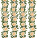 Dolicer 4Pcs 26Ft Artificial Eucalyptus Garlands with Flowers - 8 Roses, Faux Floral Greenery Garlands Fake Flowers Vines for Wedding Table Centerpieces Arch Party Ceremony Backdrop Decor (Champagne)