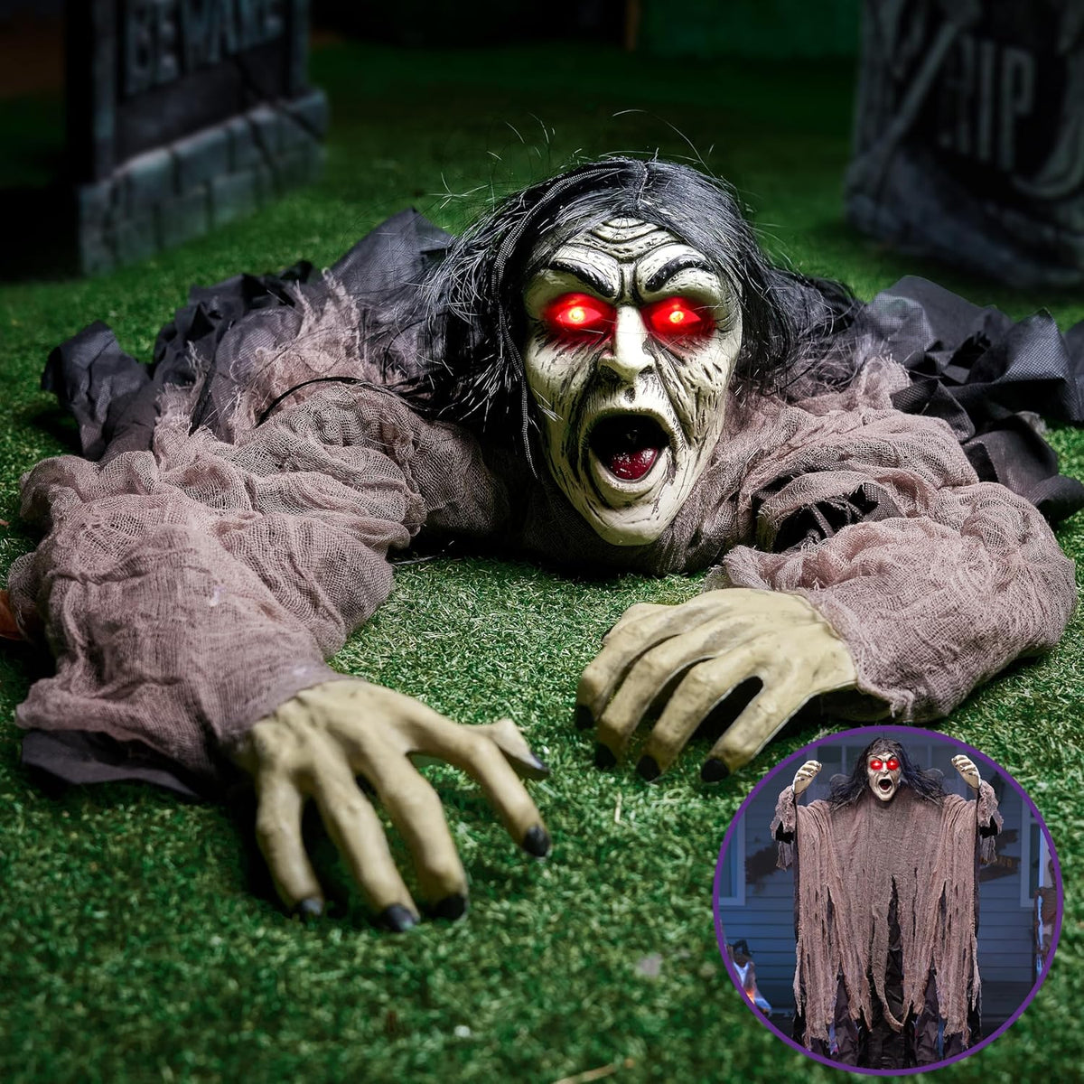 JOYIN Halloween Zombie Decorations Outdoor, Halloween Groundbreaker Outside D...