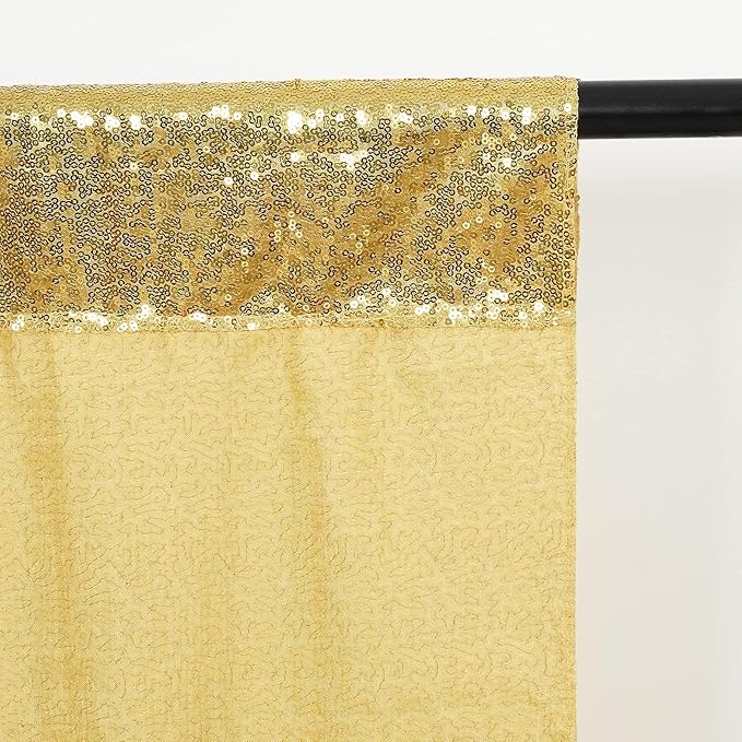 Poise3EHome 8Ft x 10Ft Gold Sequin Backdrop, Glitter Thick Satin Sequin Background Drapes,Sequence Xmas Thanksgiving Backdrop for Wedding Party Holiday Festival Decor