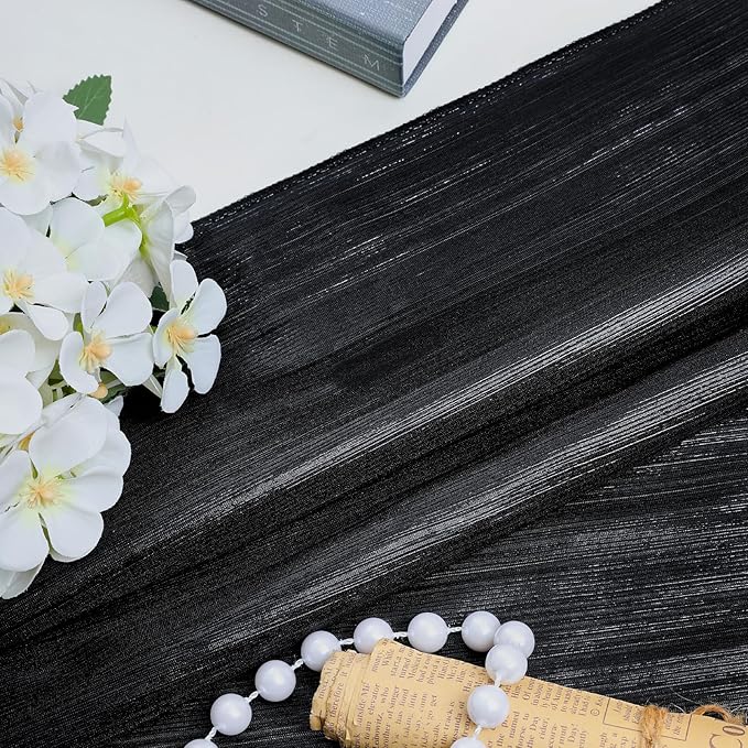 Black Backdrop for Parties 4 Panels 4.8x8FT Sequin Curtains Backdrop Drapes Giltter Photo Photography for Wedding Bridal Baby Shower Graduation