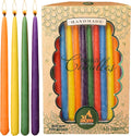 Ner Mitzvah Beeswax Chanukah Candles Most Menorahs - Beeswax Candles, Premium Quality Pure Bees Wax for All 8 Nights of Hanukkah - Standard Size Fits - Multicolored, 45 Count