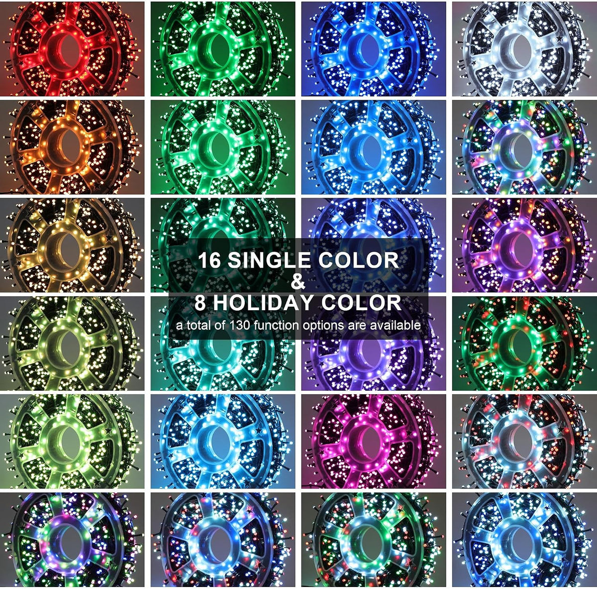 164 FT 500 LED Halloween Lights Outdoor , Waterproof RGB String Lights with R...