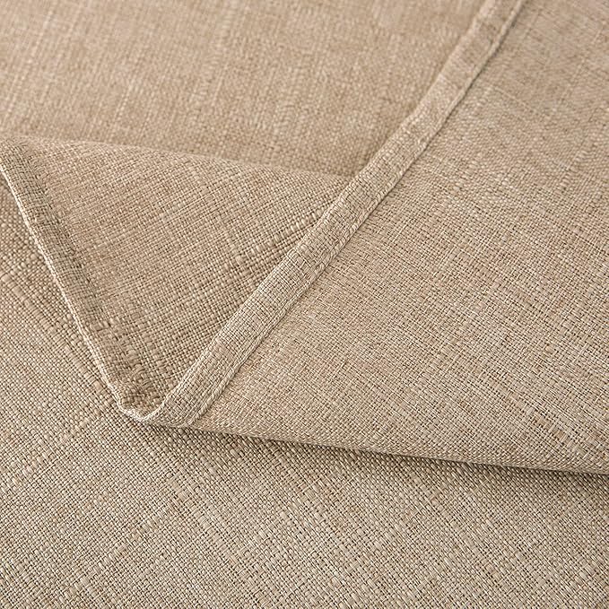 NLMUVW Linen Table Cloth Rectangle 6ft, Burlap Tablecloth Rectangular Tan Dining Table Cover Water Resistant for Kitchen Party Cafe, 54 x 78 Inch