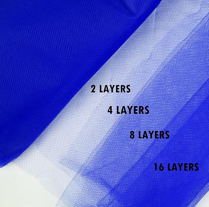 Craft And Party, Royal Blue Fabric Tulle Roll 54 Inch by 40 Yards (120 ft) Fabric Tulle Bolt for DIY Tutu Skirt, Wedding and Decoration (Royal Blue)