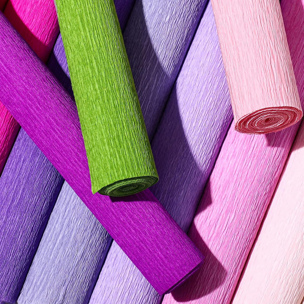 Leinuosen 65 Pcs Crepe Paper Flower DIY Kits 12 Rolls 10 x 98 Inch Crepe Paper Rolls Sheets 100 Floral Iron Wire 1 Wire Cutter 2 Tapes for Birthday Party Wedding Wreath Flower Making(Elegant Colors)