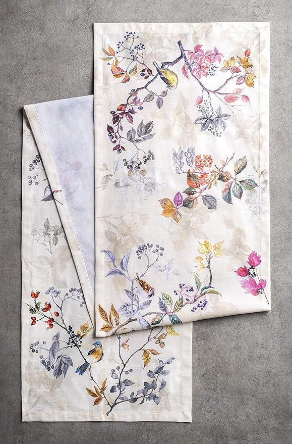 Maison d' Hermine Table Runner 100% Cotton Single Layer Table Runners 60 inches Long for Thanksgiving Christmas Decorations Home Kitchen Dining Party Wedding (Equinoxe - Beige, 14.5" x 60")