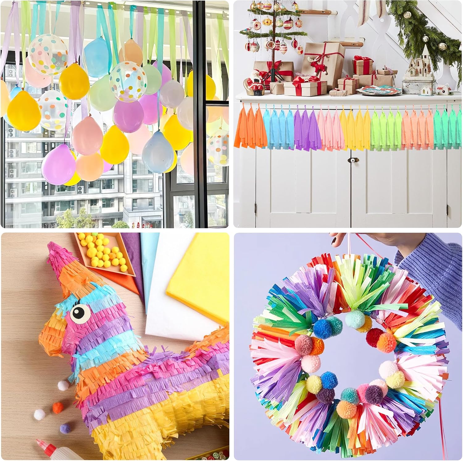 Oubest Crepe Paper Streamers 2.2 Inch x 656 Feet Ideal Party Supplies & Decorations for Birthdays Baby Showers Bachelorettes Weddings DIY, 8 Rolls Pastel Streamers Backdrops, Doorway & Wall Decor