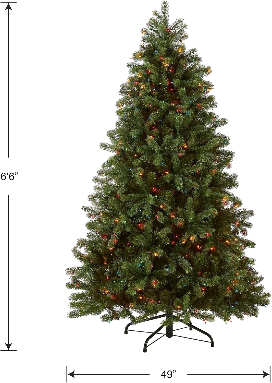 national tree company 6.5ft pre-lit downswept douglas fir showing dimensions