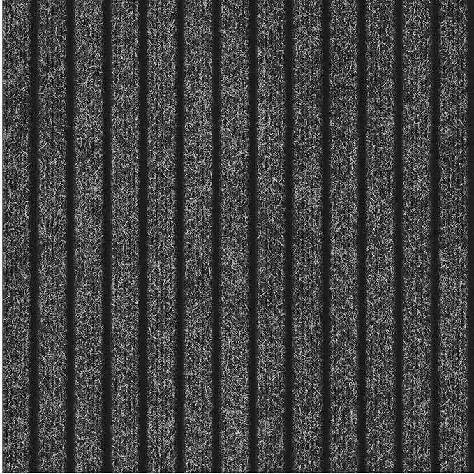 Ottomanson 2'7" x 49' Hallway Runner with Scraper Pile - Extra Durable Non-Slip Rug Mat for Indoor & Outdoor Use - Ideal for Kitchen, Entryway & Garage - High-Traffic Carpet, Black