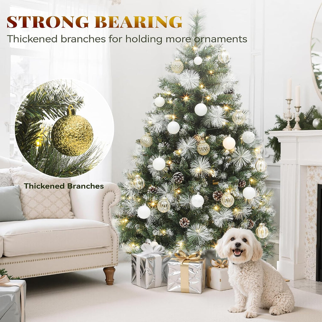 yitahome 4.5ft prelit christmas tree w/pine cones & on a desk or shelf