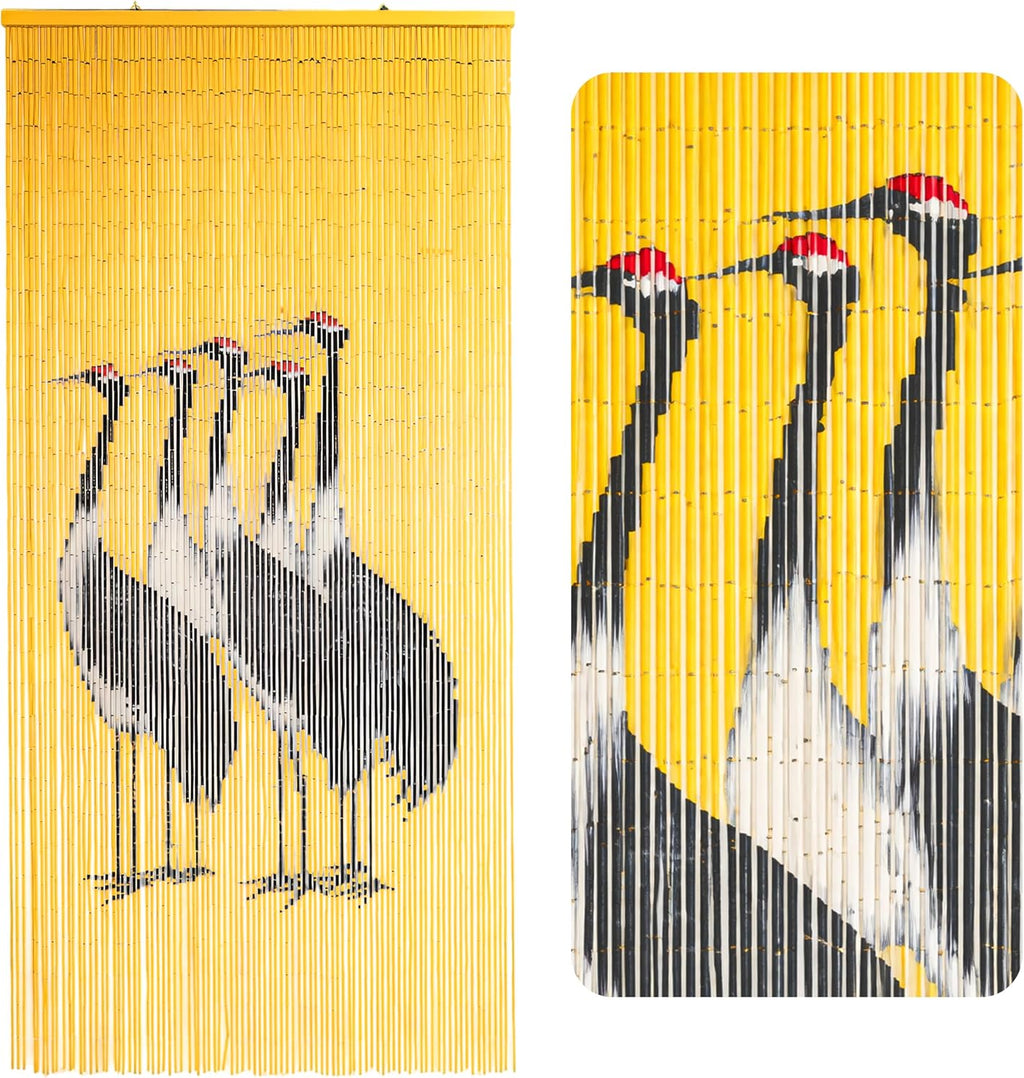 five cranes beaded bamboo curtain 35.4" x 78.7", main product view