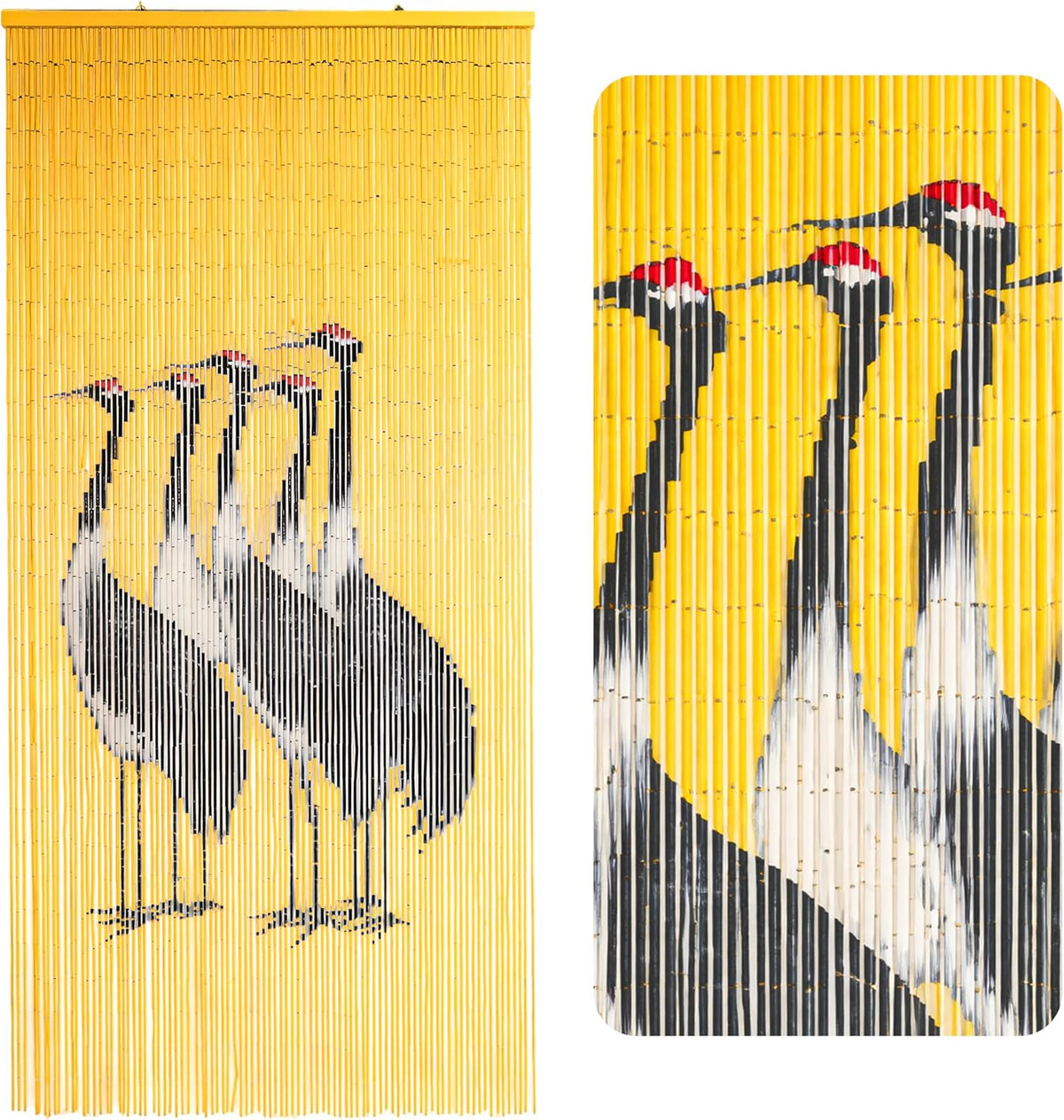 five cranes beaded bamboo curtain 35.4" x 78.7", main product view