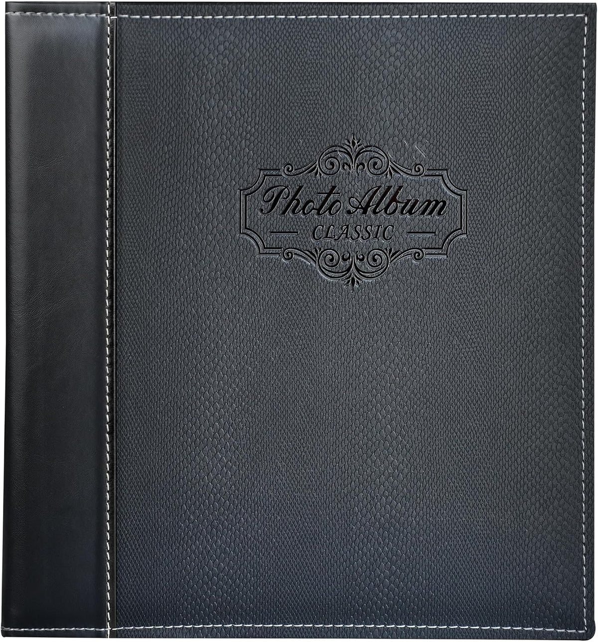 Black Large Self-Adhesive Photo Album, PU Leather Cover