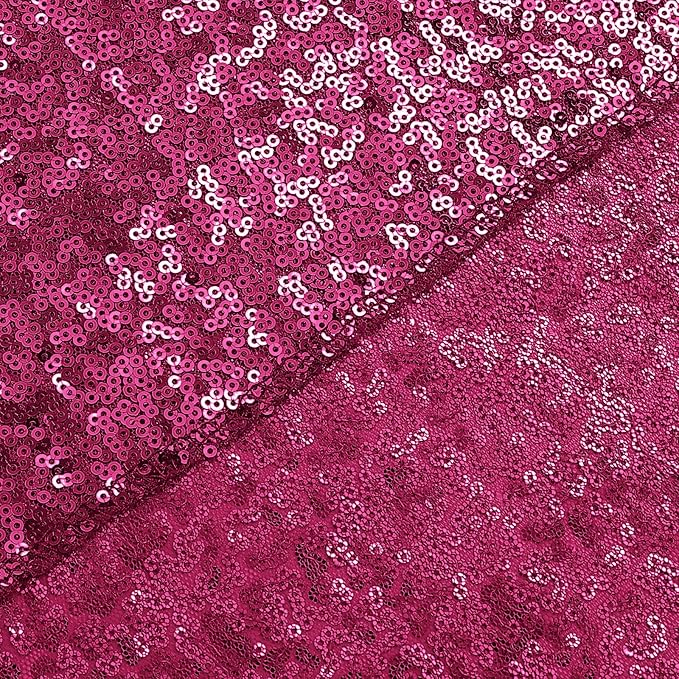 Sugargirl Fuchsia Sequin Backdrop Curtain 4 Panels 2FTx8FT Glitter Fuchsia Background Drapes Sparkle Photography Backdrop for Party Wedding Birthday Wall Decoration