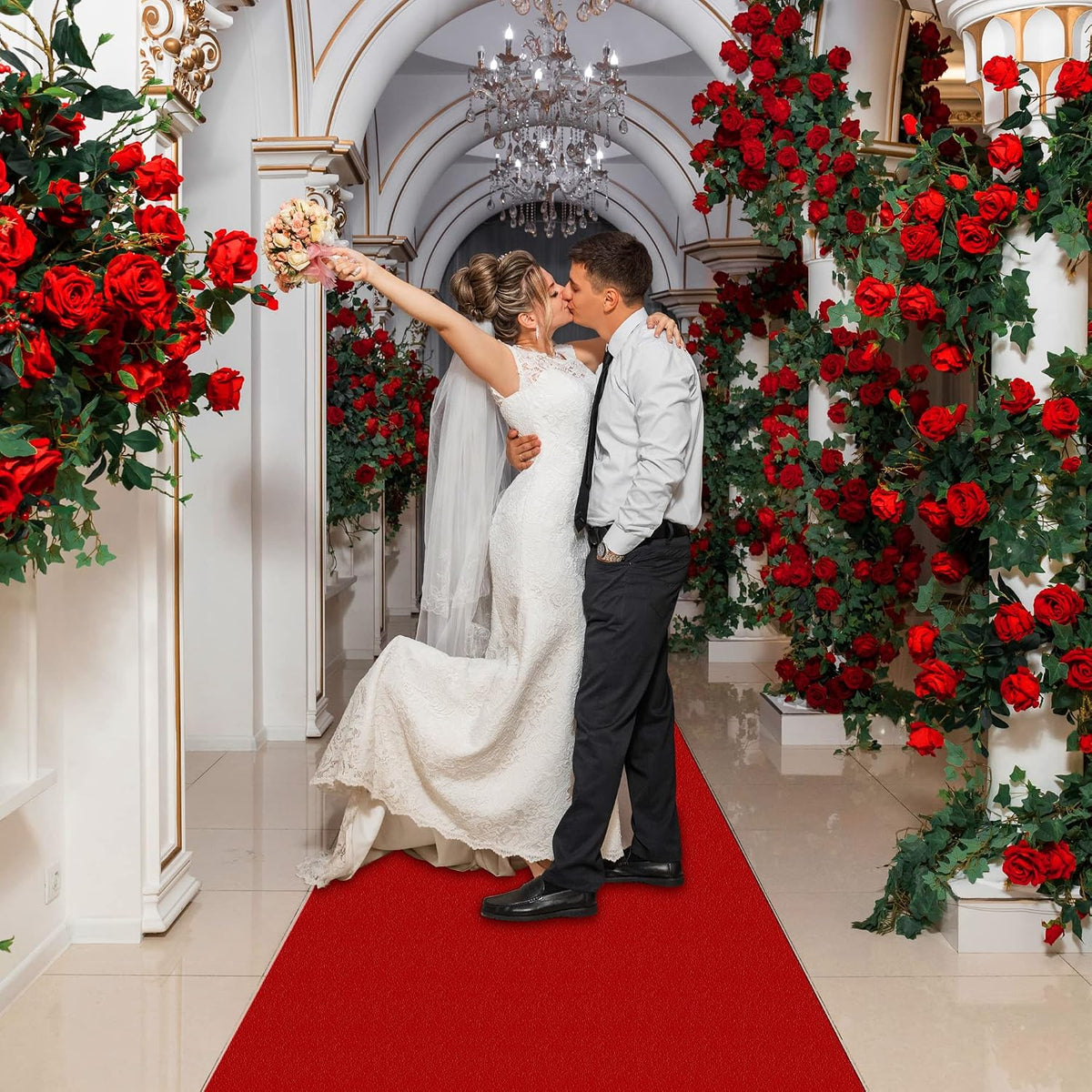 EZLucky Red Carpet Runner for Party, 2.6X30 ft, 130 GSM Felt Non-Woven Fabric...