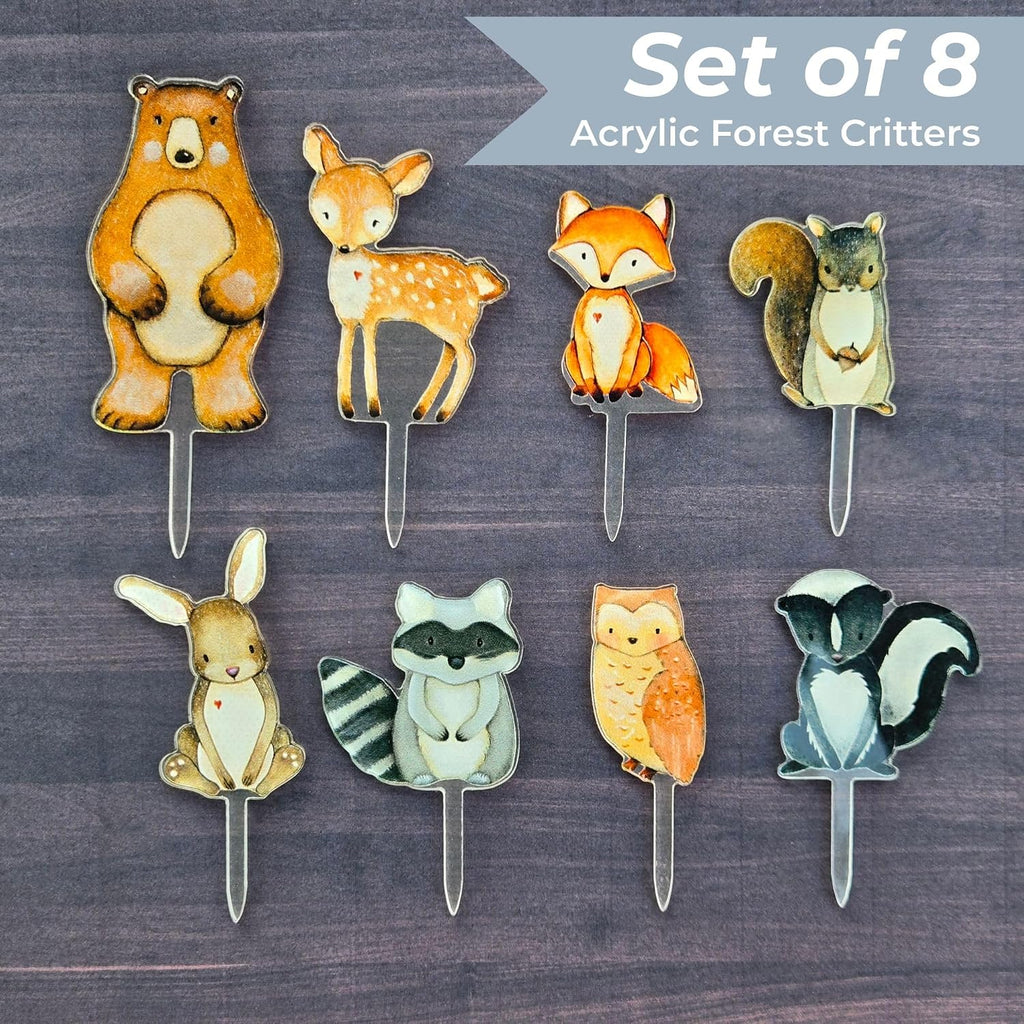 Back40Life Forest Critters Painted Animal Cutout Shapes (Cupcake Topper (Set of 5))