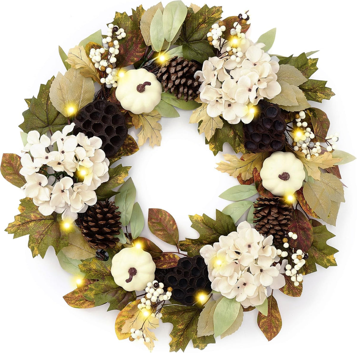 decorbyhannah 24'' fall wreath for front door with, main product view