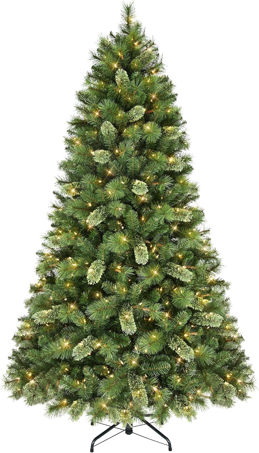 puleo international 7.5ft pre-lit teton pine christmas tree, main product view