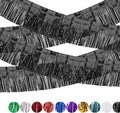4 Pack Black Float Fringe Curtains, Metallic Foil Fringe Garland Shiny Tassel Foil Parade Float Decorations for Trailer Car Graduation Homecoming Outdoor Indoor Party