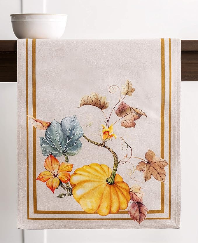 Maison d' Hermine Table Runner 100% Cotton Double Layer Table Runners 72 inches Long Decorative for Home Kitchen Dining Party Baby Shower Wedding Bridal Shower (Potiron, 14.50" x 72")