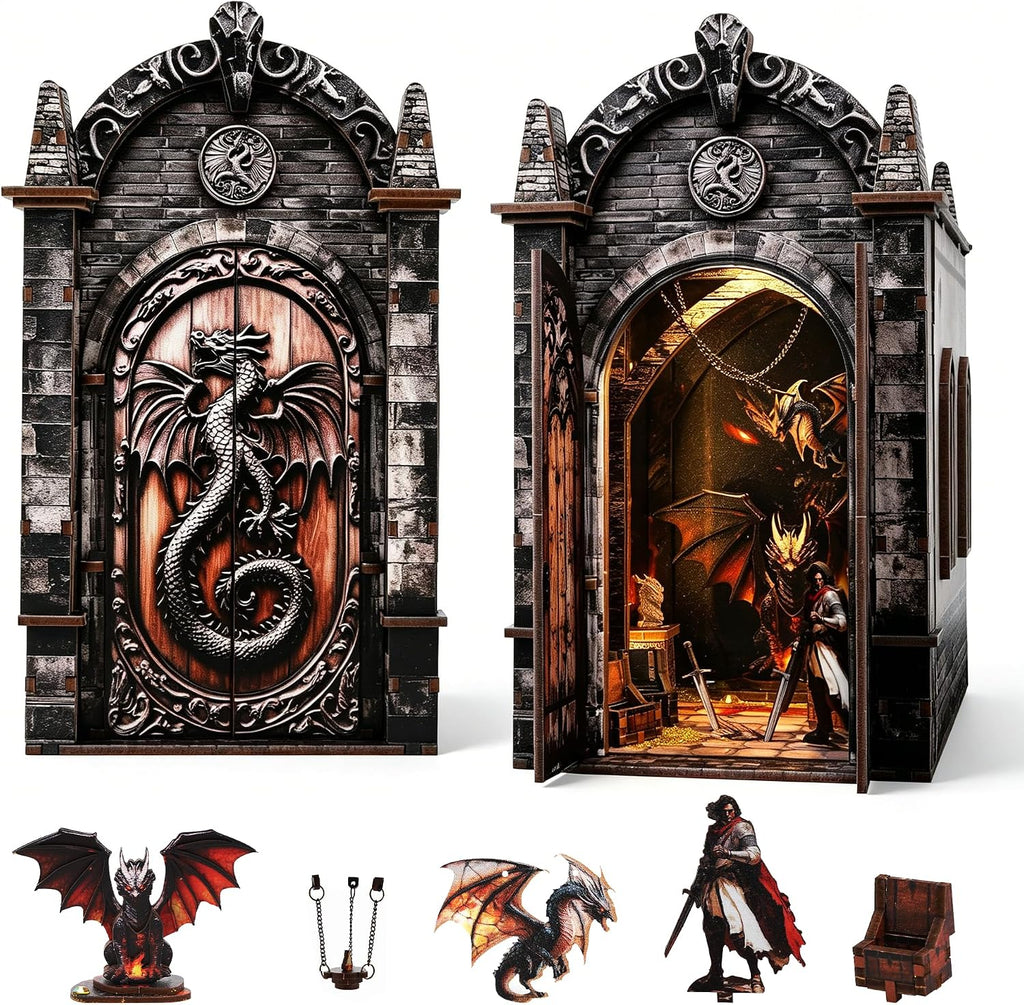 book nook kit for adult, dragon adventure led, main product view