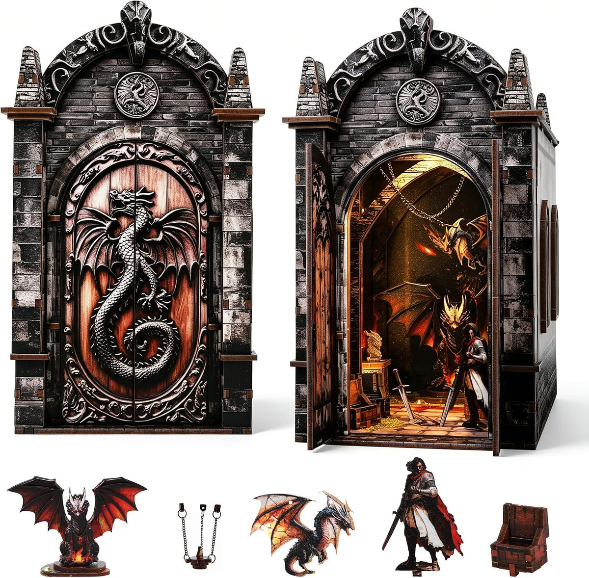 book nook kit for adult, dragon adventure led, main product view