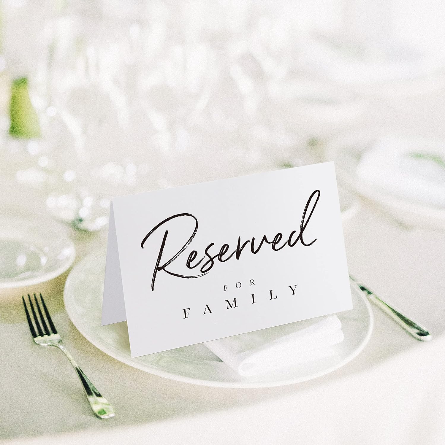20 PCS Reserved Signs, Tented Table Place Cards for Wedding Reception, Engagement Party, Rehearsal Dinner, Anniversary Party or Any Events (6” x 4”)