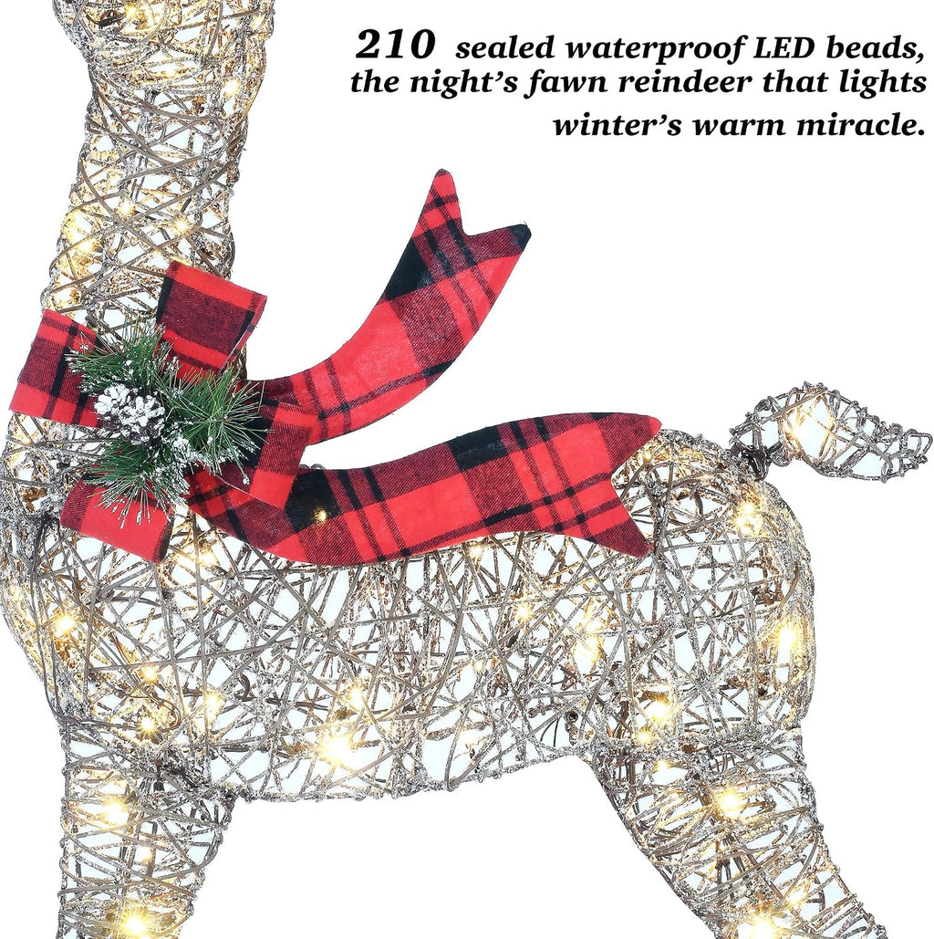 58 inch 3d woven large lighted christmas deer on a desk or shelf