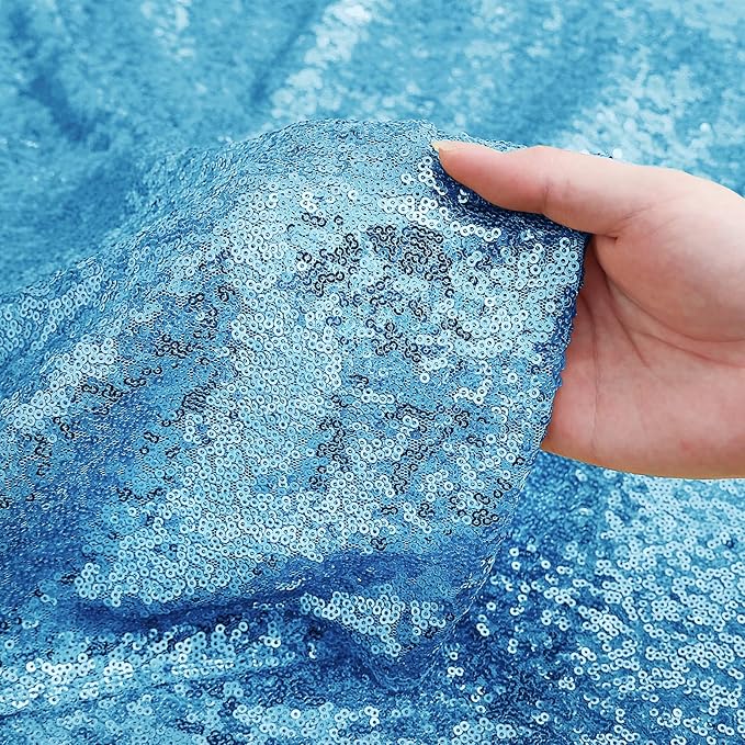 Sugargirl Turquoise Sequin Backdrop Curtain 2 Panels 2FTx8FT Glitter Turquoise Background Drapes Sparkle Photography Backdrop for Party Wedding Birthday Wall Decoration