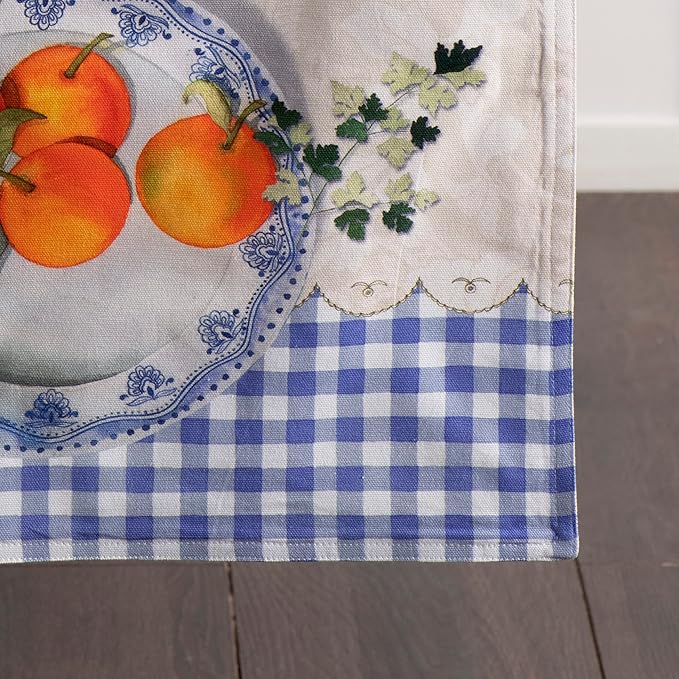 Maison d' Hermine Table Runner 100% Cotton Double Layer Table Runners 72 inches Long Decorative for Home Kitchen Dining Party Baby Shower Wedding Bridal Shower Spring Summer (Gourmand, 14.50" x 72")