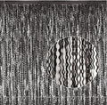 Black Foil Fringe Curtains Party Decorations - 4 Pack 3.3 ft x 6.6 ft Foil Party Curtain Streamer Backdrop for Halloween | Graduation | Fiesta Birthday Decor