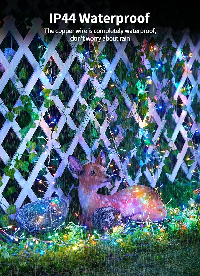Outdoor Fairy Lights Battery Operated, Twinkle String Lights with Remote, 5 Feet 60 LEDs Firecracker Starry Lights for DIY Wreath Wedding Party Bedroom Mason Jar Holiday Christmas, Multicolor