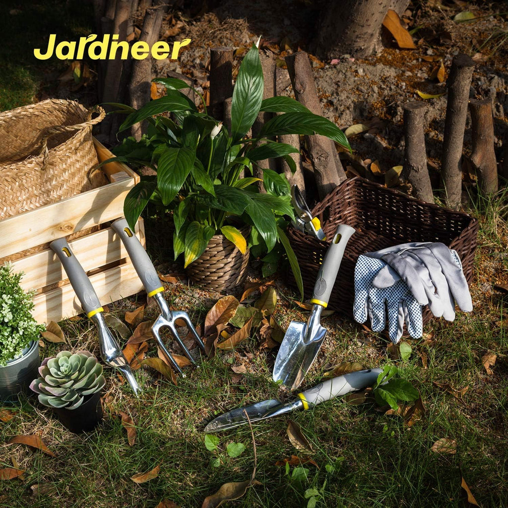 jardineer garden tools set, 8pcs heavy duty garden, package contents