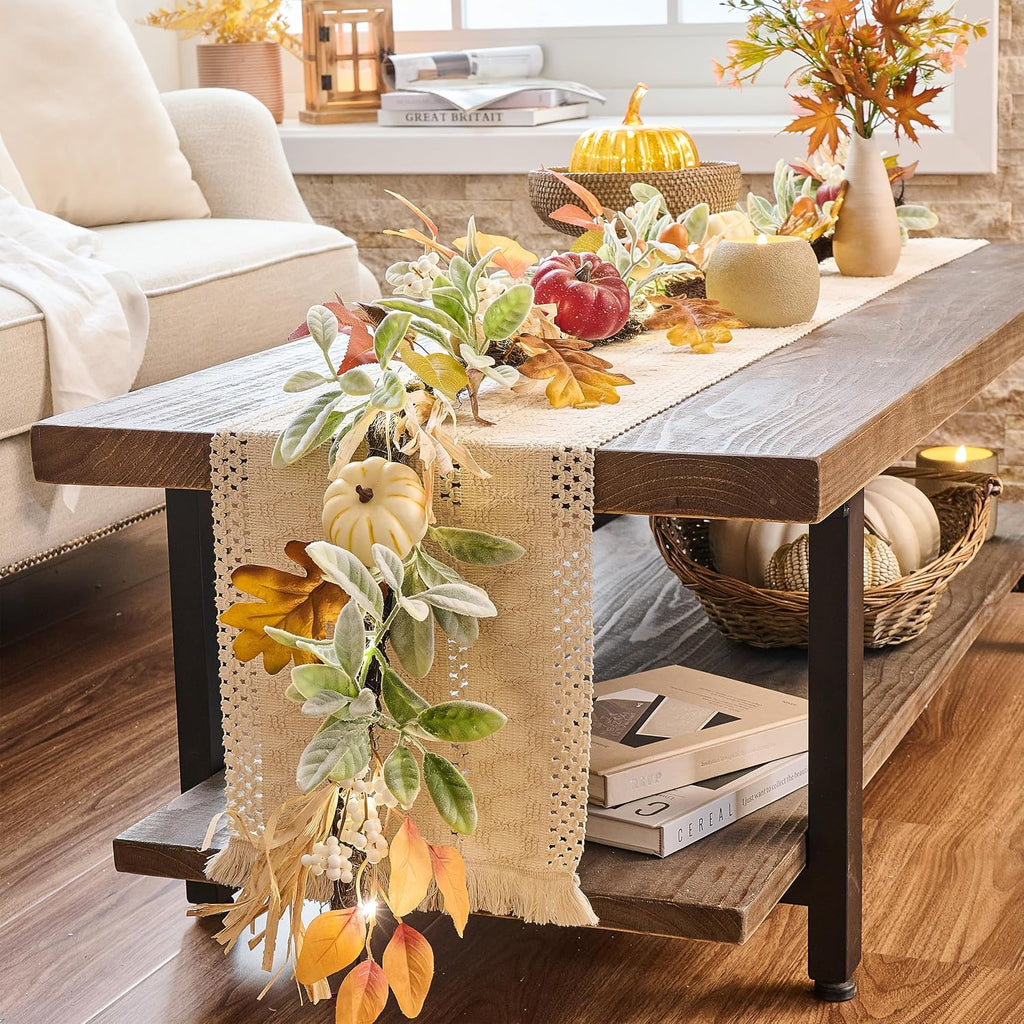 valery madelyn 6ft fall garland for mantle with, front angle view
