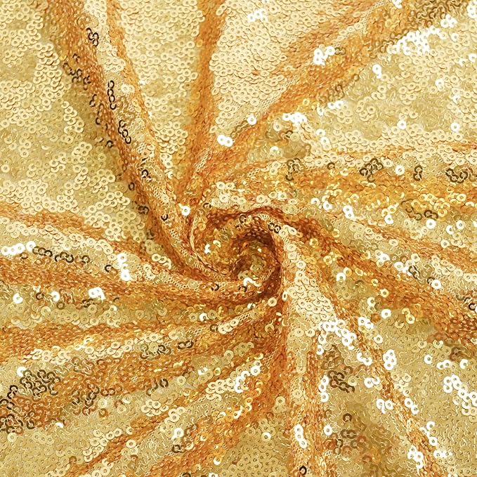 Eternal Beauty Gold Sequin Backdrop, 6x8 Ft Glitter Background Curtains for Shimmer Photography Party Wedding Birthday Back Drop Decor