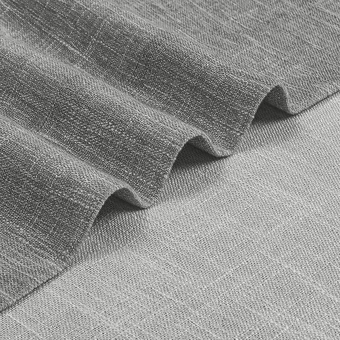 Vision Home Grey Pinch Pleated Semi Sheer Curtains Textured Light Filtering Window Curtains 102 inch for Living Room Bedroom Rayon Blend Charcoal Grey Pinch Pleat Drapes with Hooks 2 Panels 40"Wx102"L