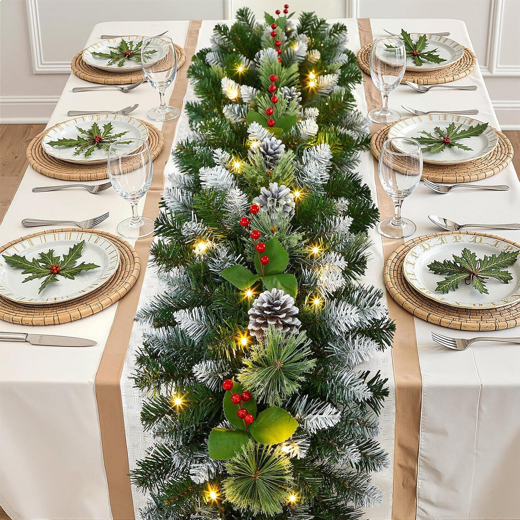 shareconn 2pcs 9ft prelit artificial christmas garland with, package contents