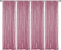 Sugargirl Pink Sequin Backdrop Curtain 4 Panels 2FTx8FT Glitter Pink Background Drapes Sparkle Photography Backdrop for Party Wedding Birthday Wall Decoration