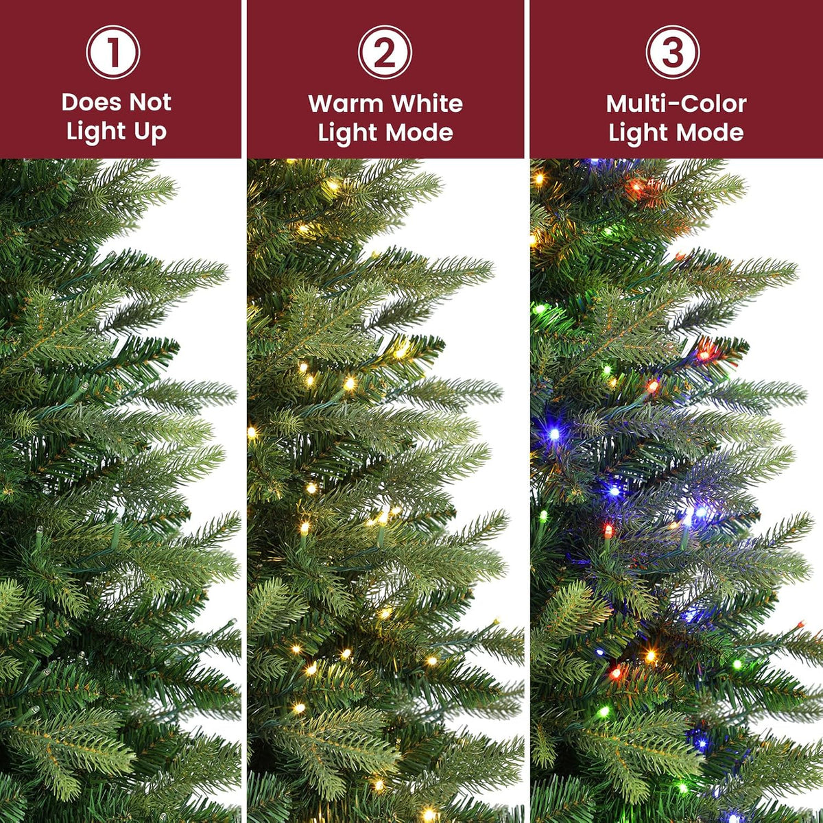 alupssuc 7ft prelit artificial full hinged christmas tree, package contents