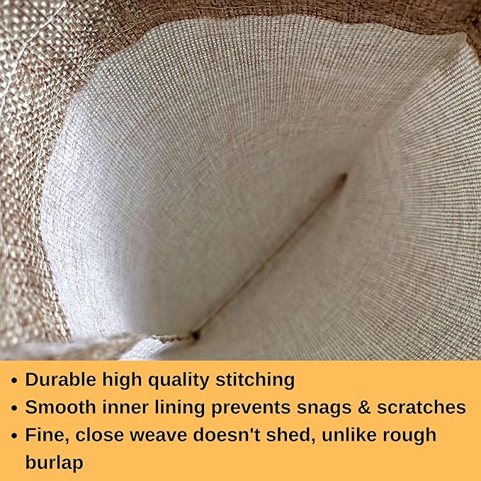 50 Burlap Bags with Drawstring, 5x8 Inch (5x7 Internal) Gift Bag Bulk Pack for Wedding and Birthday Party Favors, Jewelry and Treat Pouches, Advent, Christmas & Holiday Gift Wrap (Brown)