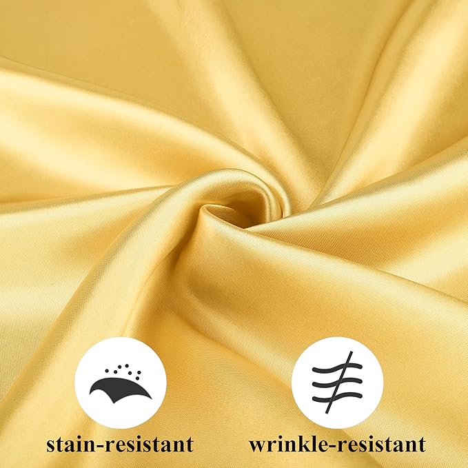 Aneco 12 Pieces Satin Napkin Square 20 x 20 Inches Dinner Napkins Weddings Party Napkin Soft Table Napkins for Romantic Weddings Party Dinner Decoration (Gold)