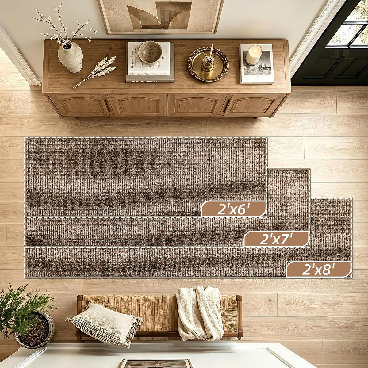BEQHAUSE Hallway Runner Rugs 2x6, Hallway Rug Non-Slip Washable, Taupe