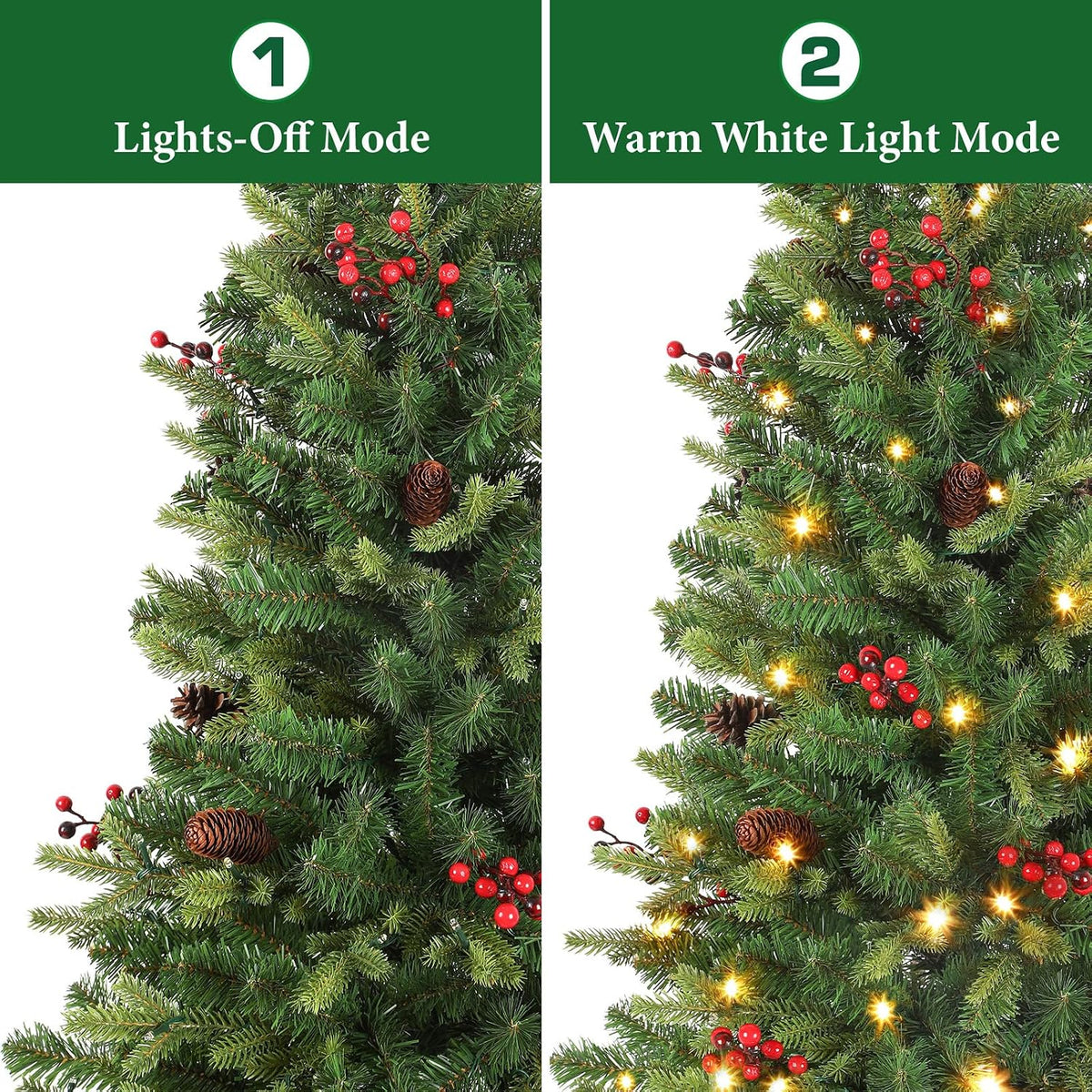 alupssuc 4ft prelit plug-in artificial christmas tree with, side view
