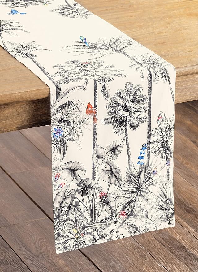 Maison d' Hermine Table Runner 100% Cotton Single Layer Table Runners 48 inches Long for Thanksgiving Christmas Decorations Home Kitchen Dining Party Wedding (Amazonia, 14.5" x 48")