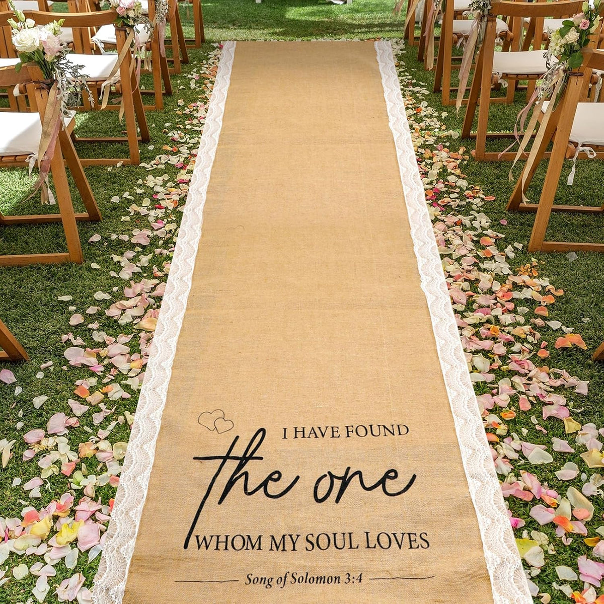 Tondiamo Burlap Aisle Runner 3.33 ft X 15 ft for Wedding Ceremony Outdoor